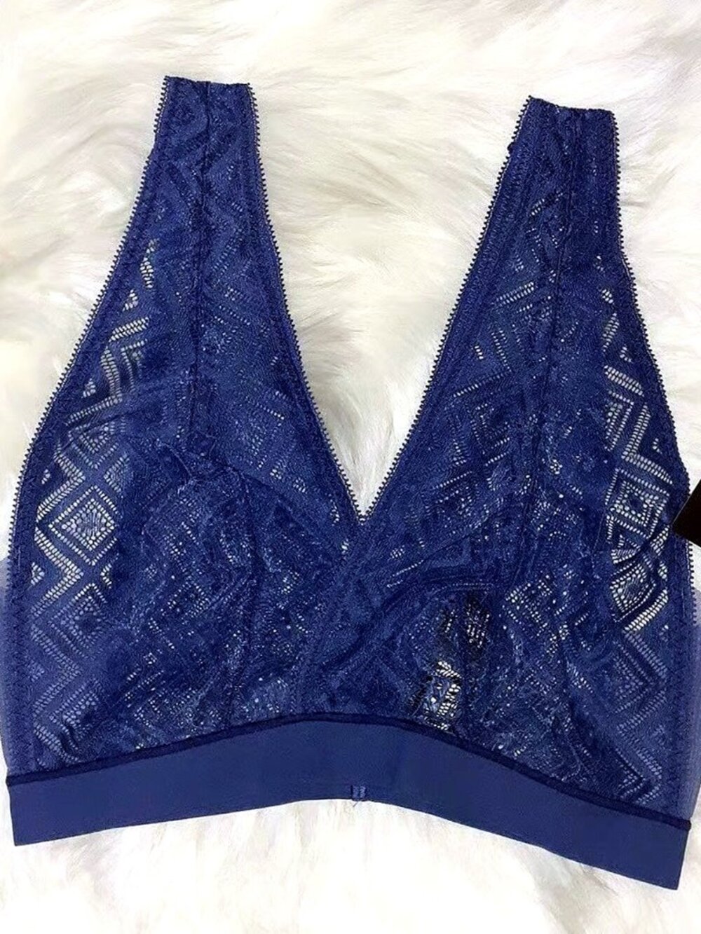 DKNY Pure Lace Bralette Womens Size Small Band 32 NWT Blue